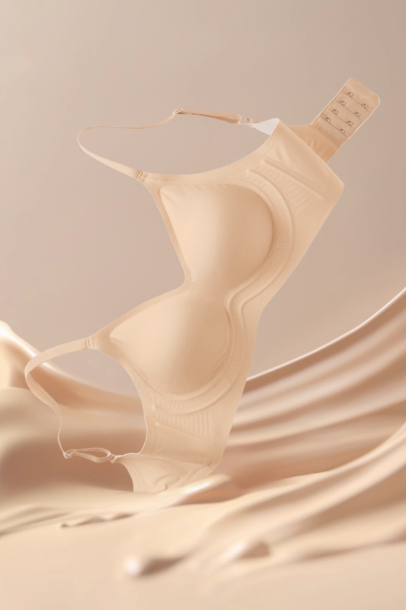 sujetador inalámbrico, sujetador sin costuras, tejido suave como la mantequilla, lencería color nude, ropa interior muy elástica