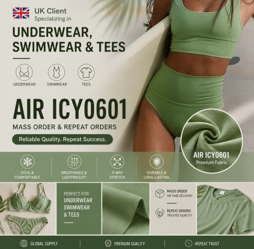 UK Client Specializing in underwear, Swimwear & Tees – AIR ICY0601 Mass Order & Repeat Orders