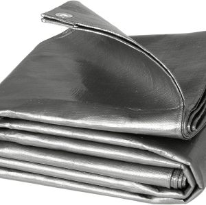 PE Cover Tarpaulin Industrial Tarpaulin Waterproof Protective Cover, 3x4m, Light grey