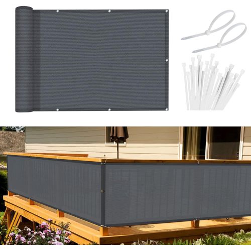 0.9*6m Wind Protection And UV Protection Balcony Privacy Screen With Eyelets And Cable