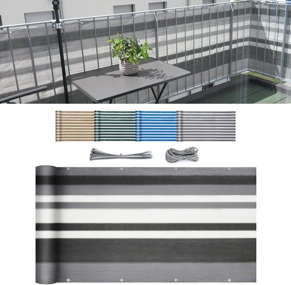 0.9*6m Balcony Privacy Screen - Wind & UV Protection with Eyelets and Cable - Tailored OEM/ODM Solutions for Wholesale and Distribution Networks