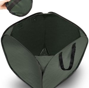 46 Gallon Pop Up Trash Can for Camping Yard Garden Lawn & Leaf Waste Bag Foldable Camping Recycle Bin
