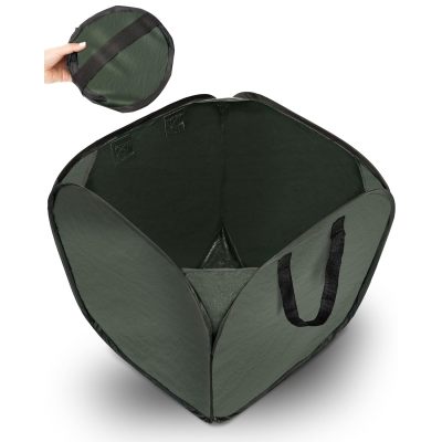46 Gallon Pop Up Trash Can for Camping Yard Garden Lawn & Leaf Waste Bag Foldable Camping Recycle Bin