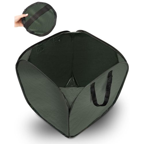 46 Gallon Pop Up Trash Can for Camping Yard Garden Lawn & Leaf Waste Bag Foldable Camping Recycle Bin