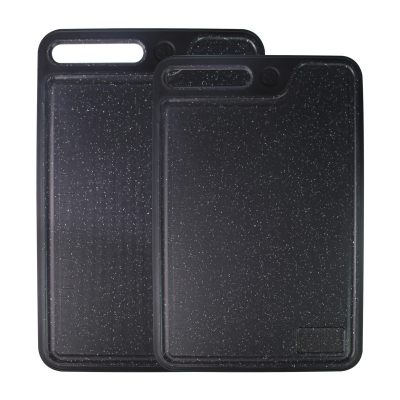 Kitchen Faux Marble Plastic Cutting Board With Garlic Grinder, Built-In Anti-Splash Groove, Non-Slip Design