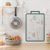 Customisable Meto Plastic Chopping Board |  11" X 16" with Garlic Grinder, Built-in Anti-Splash Groove, Non-Slip Design, Scale