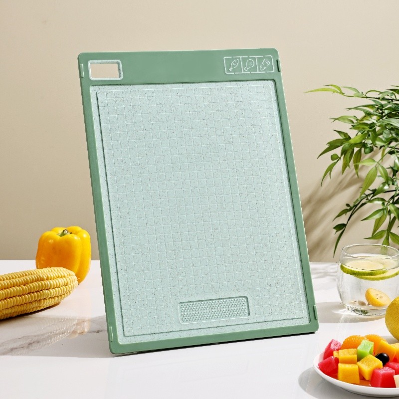 Wheat straw double-sided plastic chopping board