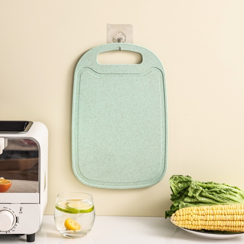 Wheat straw double-sided plastic chopping board