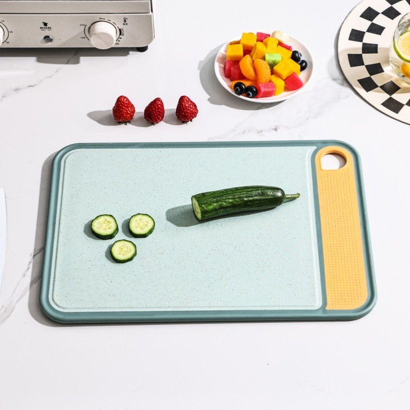 A wheat straw cutting board made from natural materials
