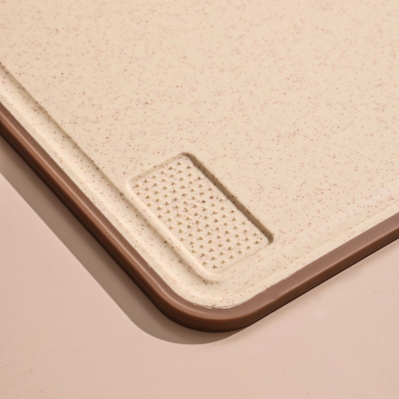 Wheat straw double-sided plastic chopping board