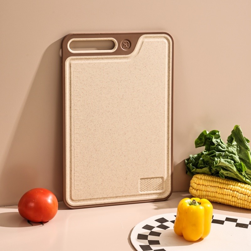 Wheat straw double-sided plastic chopping board