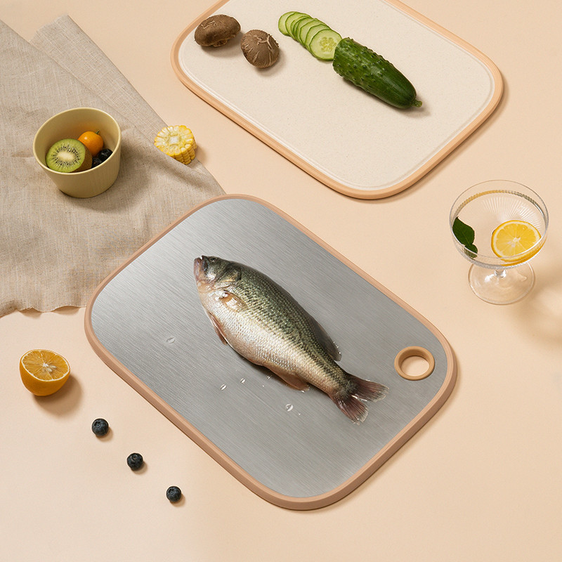 Double-Sided Stainless Steel Plastic Cutting Board