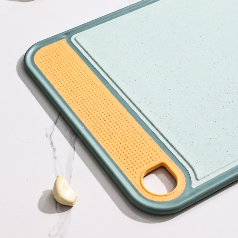 Wheat straw double-sided plastic chopping board