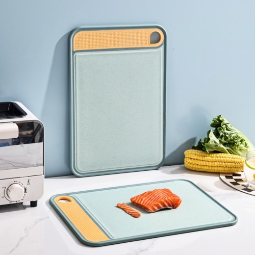 Kitchen Double-Sided Plastic Cutting Board |  10.6" X 15" With Non-slip Feet and Juice Collector.