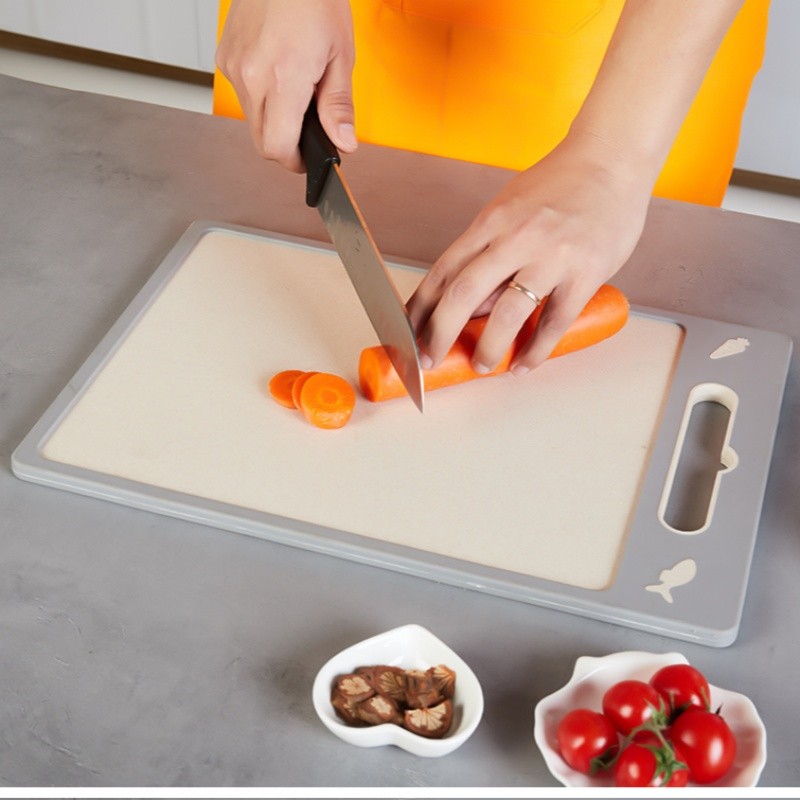 Kitchen double-sided stainless steel plastic chopping board