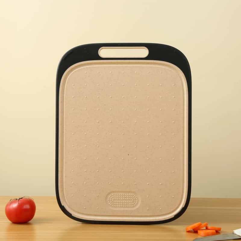 Wheat straw double-sided plastic chopping board