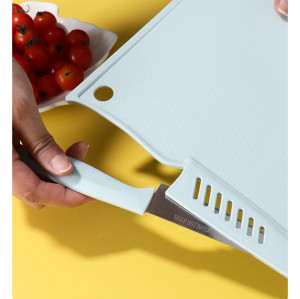 2 in 1 Multi-Function Plastic Cutting Board for Outdoor and Household Kitchen | Camping Knife and Cutting Board Set