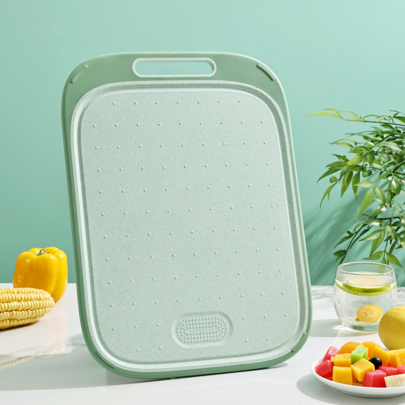 Wheat straw double-sided plastic chopping board