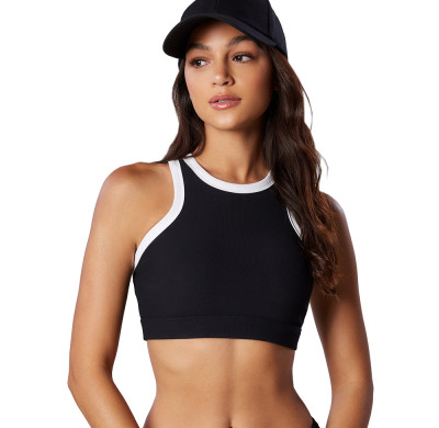 High Neck Yoga Sports Bra Black | OEM
