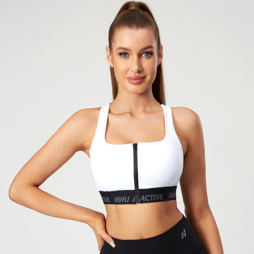 Removable Pads Zipper Sports Bra | OEM