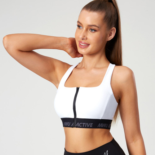 Removable Pads Zipper Sports Bra | OEM