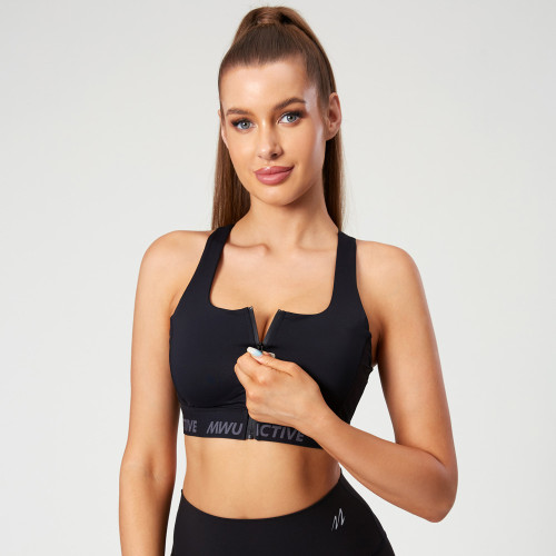 Built In Zipper Halter Yoga Sports Bra | OEM