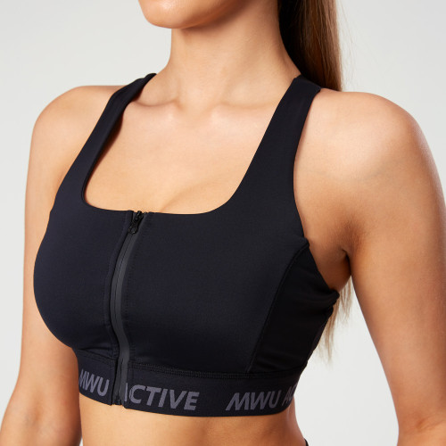 Built In Zipper Halter Yoga Sports Bra | OEM