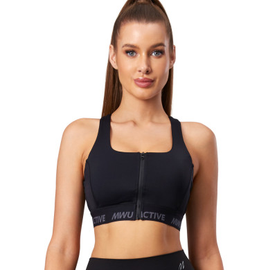 Built In Zipper Halter Yoga Sports Bra | OEM