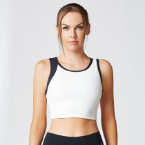 Built In Sleeveless Sports Bra White | OEM