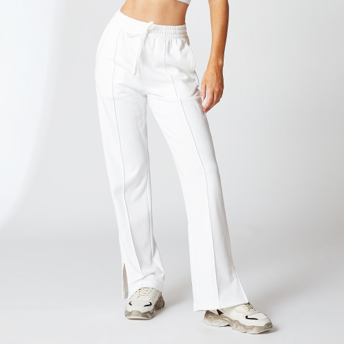 White Slit Wide Leg Sweatpants | OEM