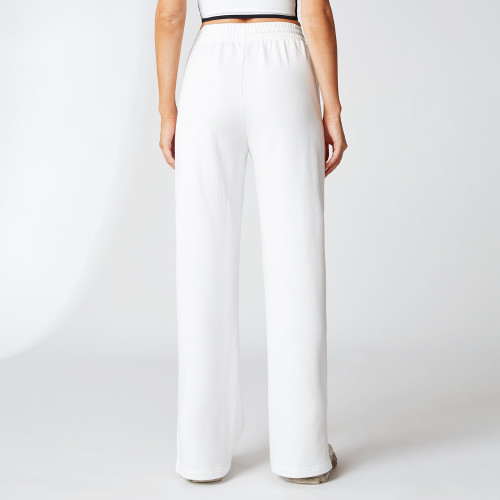 White Slit Wide Leg Sweatpants | OEM