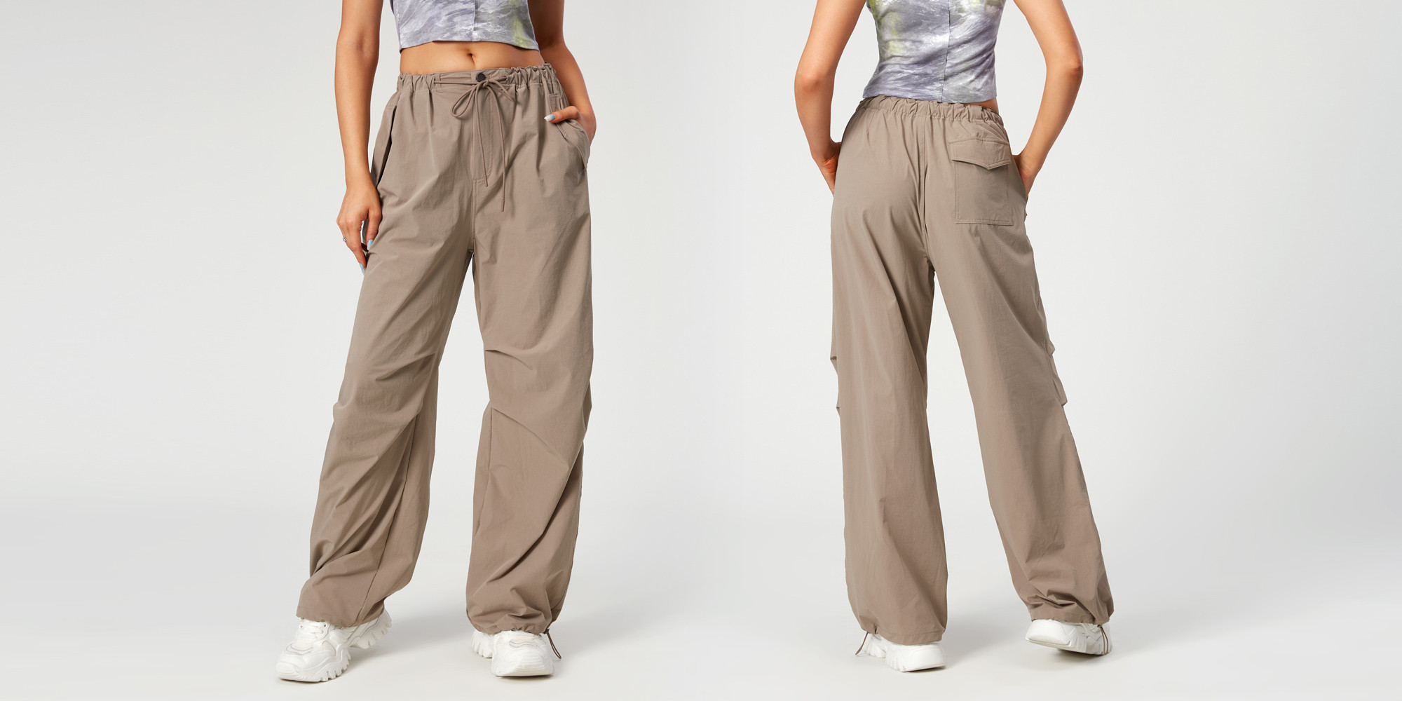 Drawstring Wide Leg Sweatpants