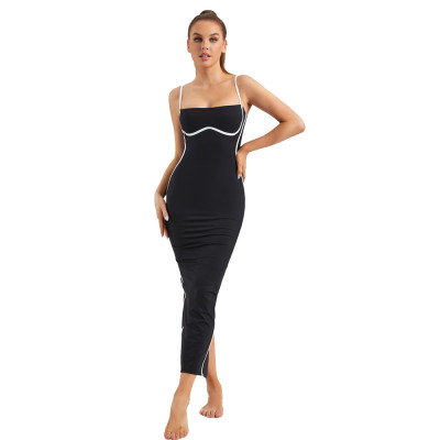 Lady Adjustable Straps Long Bodycon Dresses | OEM