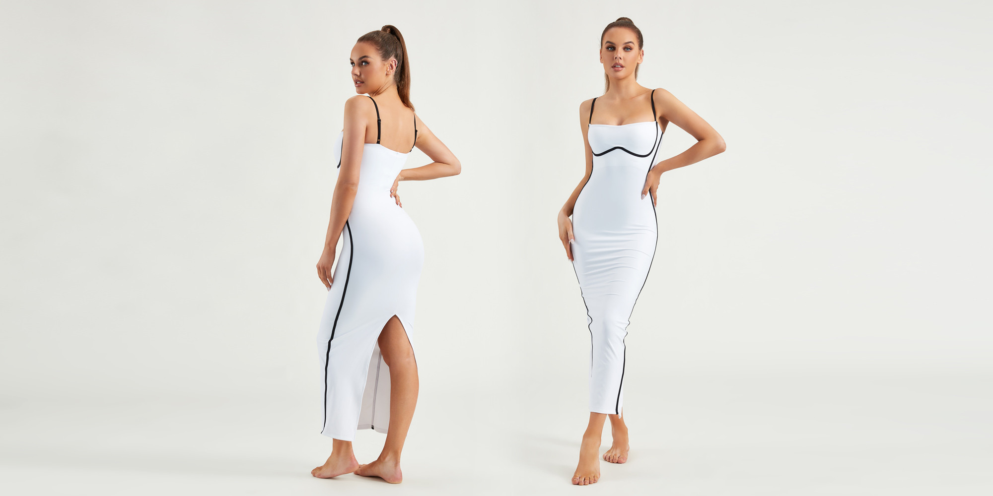 Spaghetti Strap Back Slit Bodycon Dresses