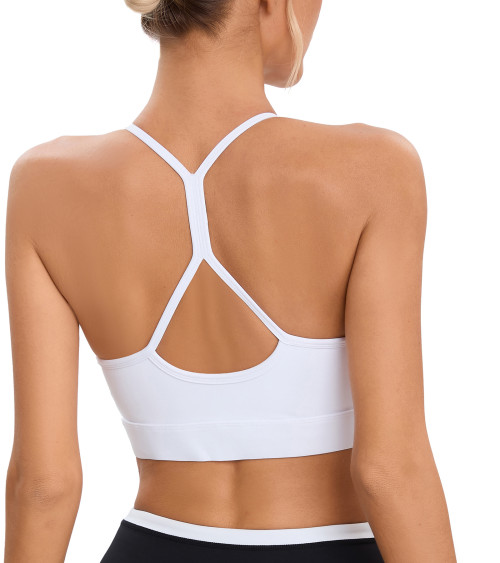 Spaghetti Strap Halter Sports Bra White |  OEM