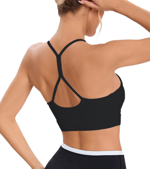 High Neck Halter Sports Bra Black | OEM