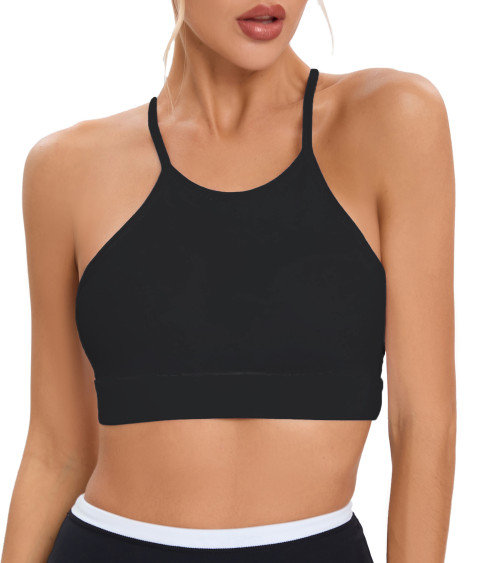 High Neck Racerback Halter Sports Bra | Retail