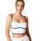 Black and White Sports Bras | Contrast-Trim Low Support Yoga Tops | Retail