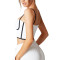 Black and White Sports Bras | Contrast-Trim Low Support Yoga Tops | Retail