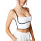 Black and White Sports Bras | Contrast-Trim Low Support Yoga Tops | Retail
