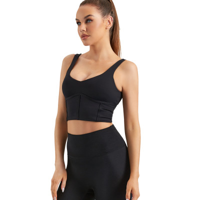 Women's Bulit in Bra Sports Bras | Medium Impact Longline Sweetheart | Retail