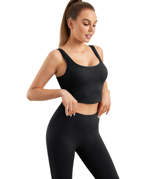 Scoop Neck Longline Padded Sports Bra | Retail