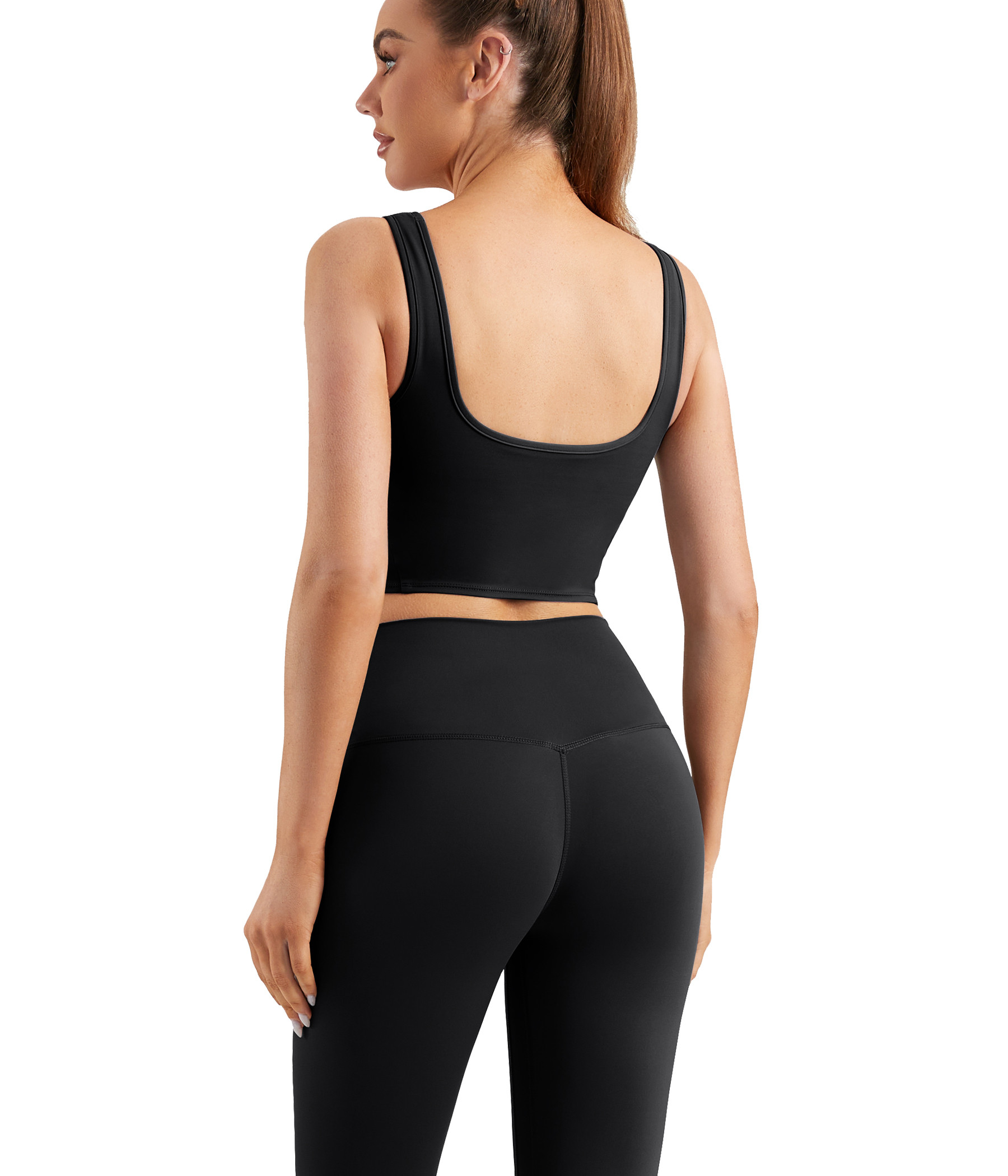 Sexy open back support sports bra