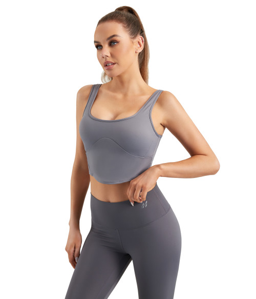 Scoop Neck Longline Padded Sports Bra | Retail