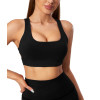 Black Sports Bra | Scoop Neck Racerback Sports Bra | Retail