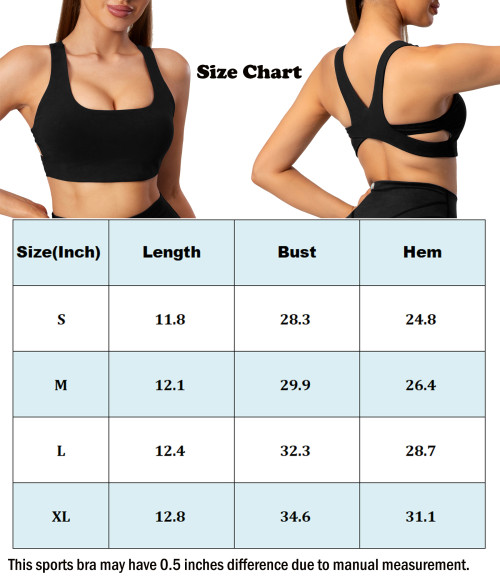 Scoop Neck Racerback Sports Bra Black | Retail