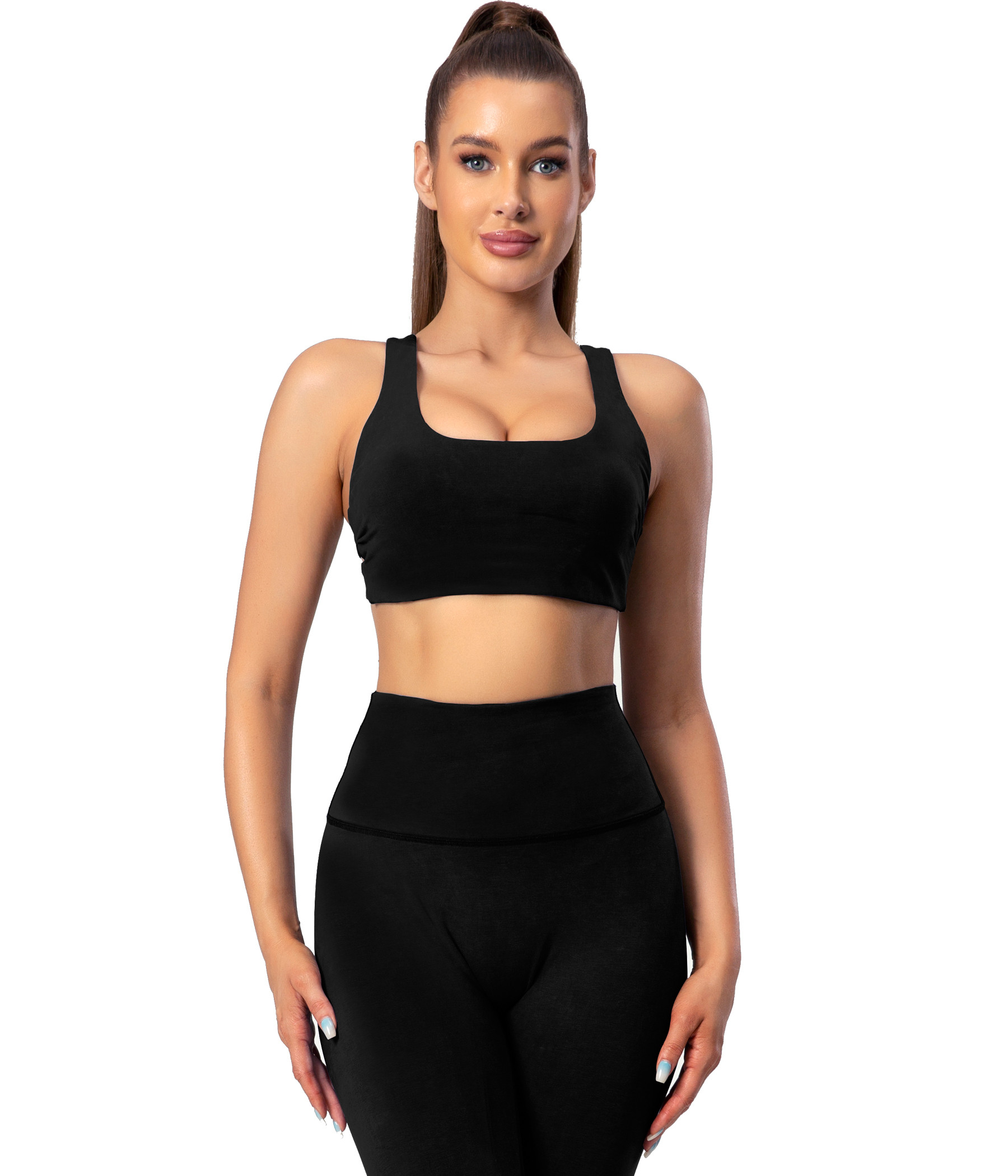 Scoop neck sports bra