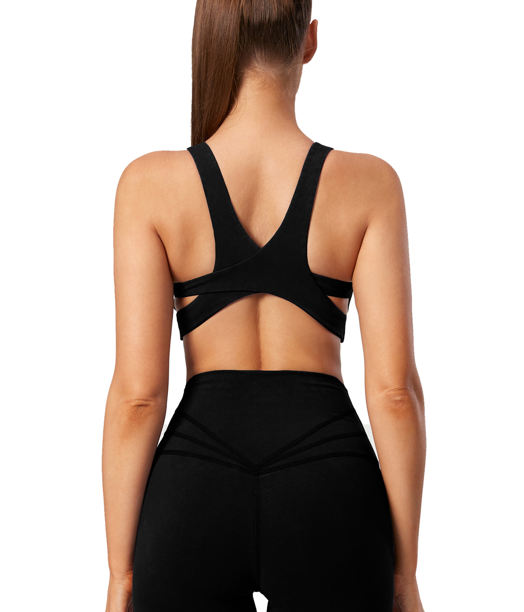 Cross criss back yoga sports bra