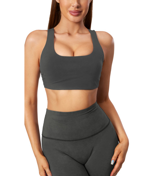 Square Neck Backless Sports Bra | Retail