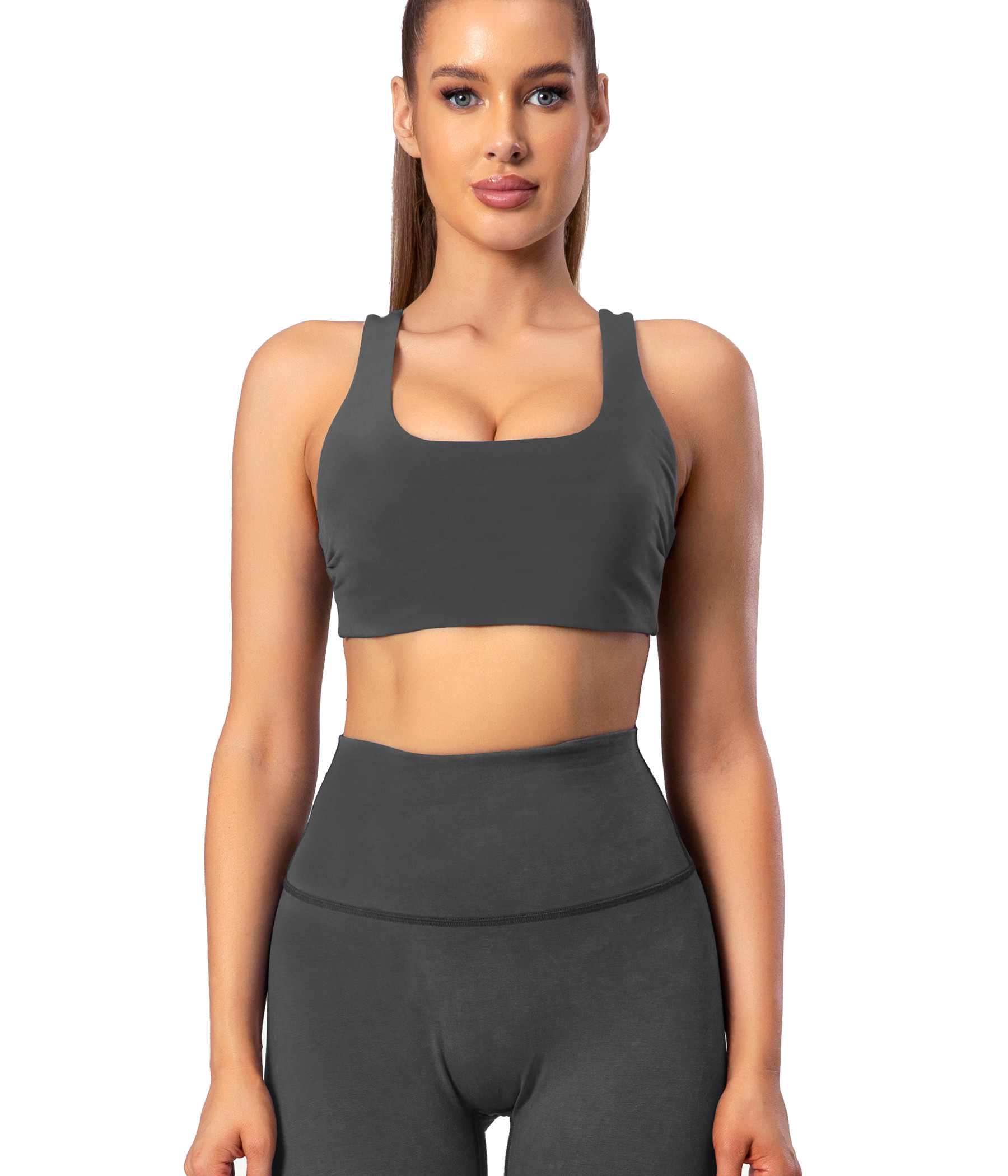 Scoop neck sports bra